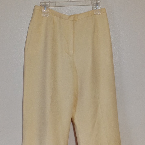 Pendleton Canary Yellow herringbone 85% silk 15% wool pants suit - Picture 9 of 14